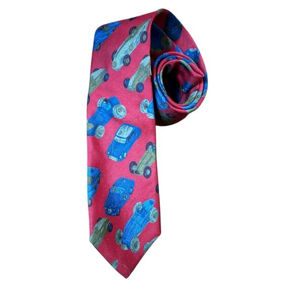 Perry Ellis Portfolio Saks Fifth Avenue 100% Silk Car Tie Designer Necktie USA - Picture 1 of 7